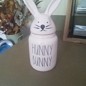 Rae Dunn pink hunny bunny canister